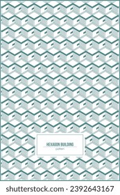 unique pattern of green hexagon buildings