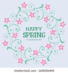 Unique Pattern of leaf and floral frame, for happy spring poster design. Vector