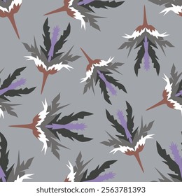 a unique pattern like flowers on a gray background