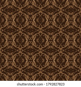 Unique pattern on Kawung batik with modern golden brown color design.