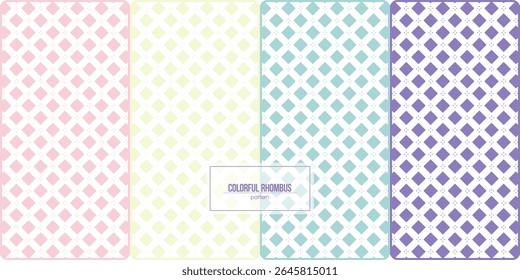 unique pattern of simple rhombus with four colorful pastel style