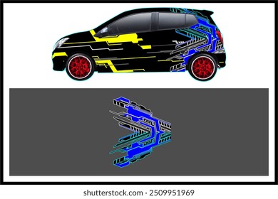 unique patterned vector wrap car design and custom decal