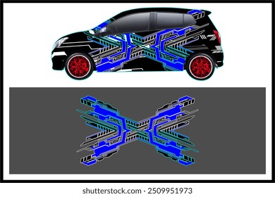 unique patterned vector wrap car design and custom decal