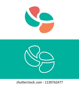 unique peanut logo design concept in color harmony