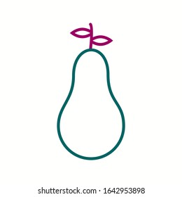 Unique Pear Vector Line Icon