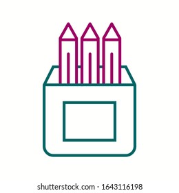 Unique Pencils Vector Line Icon