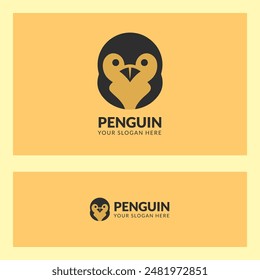 unique penguin head silhouette logo