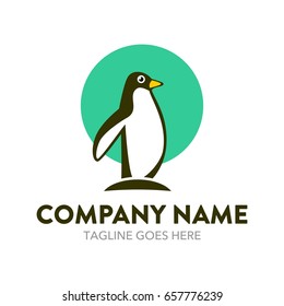 Penguin Minimalist Professional Logo Design Nature Stock Vector ...