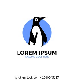 unique penguin logo. vector illustration. icon