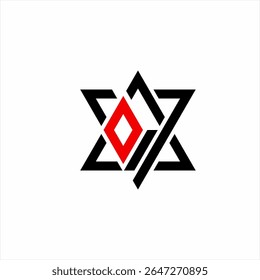 Unique pentagram star logo design with diamond symbol and number seven.