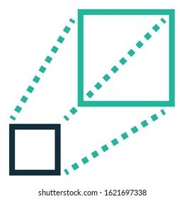 Unique perspective icon, illustration, vector