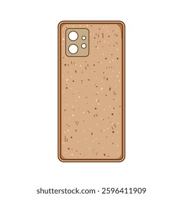 unique phone case wooden cartoon. protective sustainable, organic premium, sleek minimalist unique phone case wooden sign. isolated symbol vector illustration