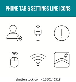 Einzigartige Telefonkabine und Vectorsymbol-Set für Einstellungen