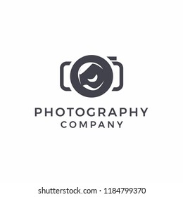 Unique photography camera vector logo design