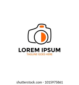 unique photography logo. vector illustration. camera. lens. icon