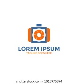unique photography logo. vector illustration. camera. lens. icon