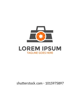 unique photography logo. vector illustration. camera. lens. icon