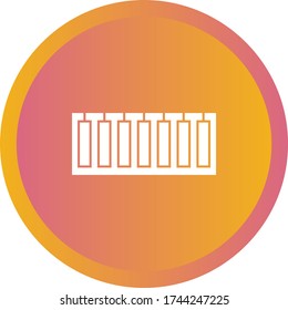 Unique Piano Keys Vector Glyph Icon