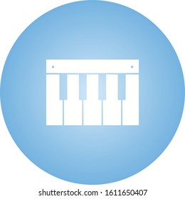 Unique Piano Vector Glyph Icon
