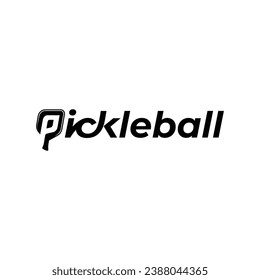 Unique pickleball logo with paddle integrated into the letters