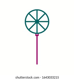 Unique Pin Wheel Vector Line Icon