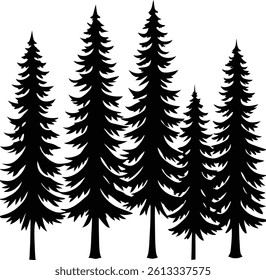 Unique Pine Tree Silhouette Vectors – Clean Minimalist Designs for Tracing and Crafts
