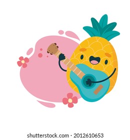 unique pineapple fruit illustration with summer concept