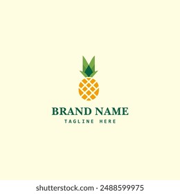  Unique pineapple logo design, vector illustration, minimalist style, tropical fruit icon, graphic design, logo template, vibrant colors, professional branding, creative artwork