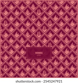 Patrón único del ornamento del rombo rosado con el fondo oscuro