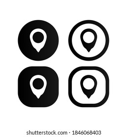 Diseño de colección de diseño de icono de mapa de pines único aislado en fondo blanco