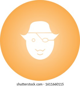 Unique Pirate Vector Glyph Icon