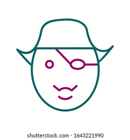 Unique Pirate Vector Line Icon