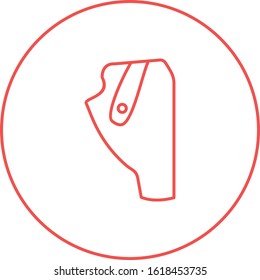 Unique Pistol Hostler Vector Line Icon