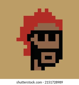 Unique pixel art cryptopunk concept NFT base art crypto art on non fungible token