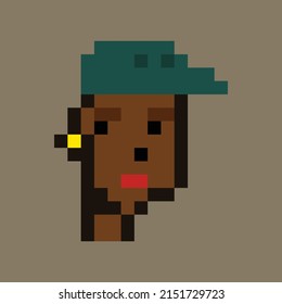 Unique pixel art cryptopunk concept NFT base art crypto art on non fungible token