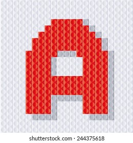 A Unique Pixel Block Alphabet .Block font. kids font. A letter character.