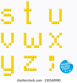 Unique Pixel Block Alphabet, Letters, Illustration, Sign, Icon, Symbol for Baby, Family, Education