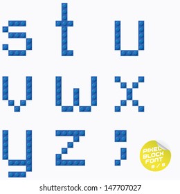Unique Pixel Block Alphabet, Letters, Illustration, Sign, Icon, Symbol for Baby, Family, Education