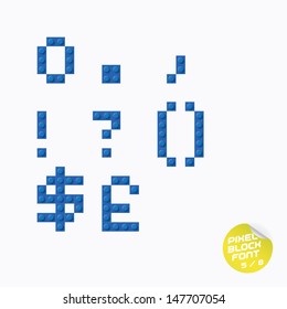 Unique Pixel Block Alphabet, Letters, Illustration, Sign, Icon, Symbol for Baby, Family, Education