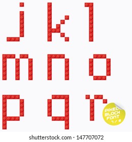 Unique Pixel Block Alphabet, Letters, Illustration, Sign, Icon, Symbol for Baby, Family, Education