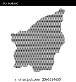 A unique pixelated design showcases the outline of San Marino, highlighting its geographical shape in an artistic manner.