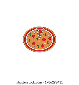 Unique pizza colorful icon design vector template