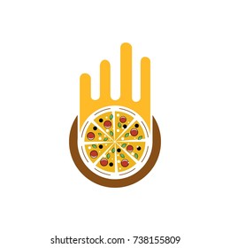 unique pizza logo illustration