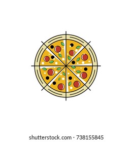 unique pizza logo illustration