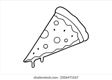 Arte vectorial de silueta de rebanada de pizza única