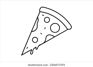 Arte vectorial de silueta de rebanada de pizza única