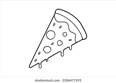 Arte vectorial de silueta de rebanada de pizza única