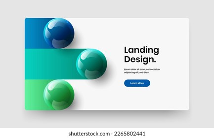 Unique placard vector design template. Creative 3D balls corporate identity layout.