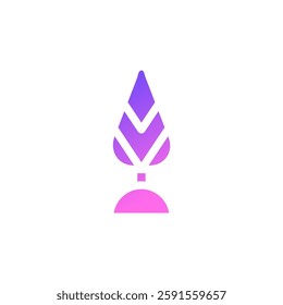 A Unique Plant Icon with Soft Gradient Colors