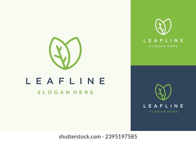 logotipo de diseño único de planta o hoja